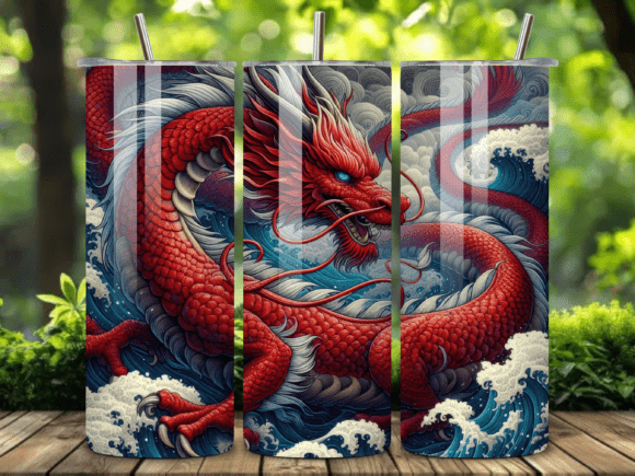 Download Red Dragon Wave Tumbler Wrap PNG - Tumbler wrap png Collection