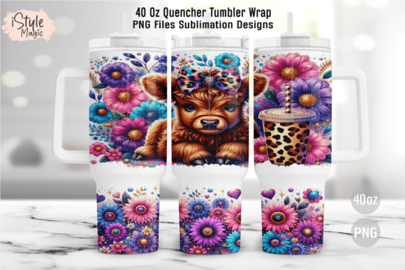 Download Baby Highland Cow 40oz Tumbler Wrap PNG - Tumbler wrap png Collection