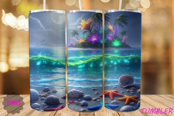Download Glow Wave Tropical Tumbler Wrap PNG - Tumbler wrap png Collection