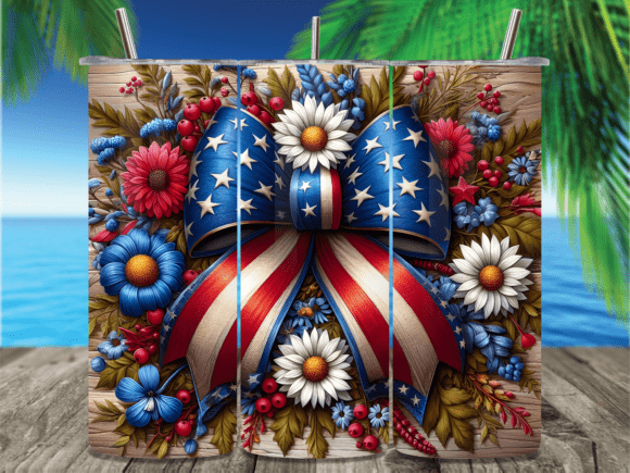 Download American Flag Patriotic Bow Tumbler Wrap - Patriotic bow tumbler Collection