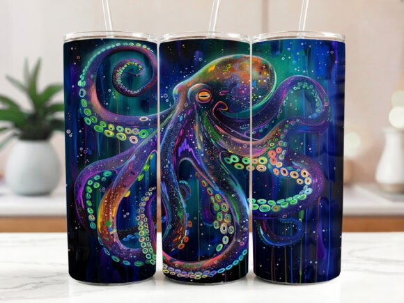 Download Octopus Art 20 Oz Skinny Tumbler Wraps - Skinny tumbler wrap Collection