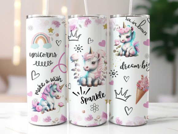 Download Pink Unicorn 20oz Skinny Tumbler Wrap - Skinny tumbler wrap Collection