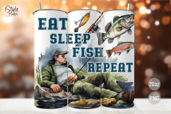 Download Eat Sleep Fish Repeat Tumbler Wrap PNG - Tumbler wrap png Collection