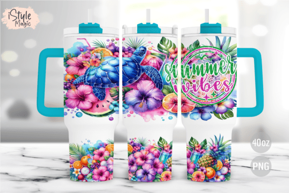 Download Summer Vibes 40oz Tumbler Wrap PNG - Tumbler wrap png Collection