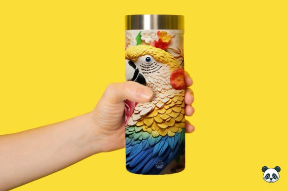 Download Colorful 3D Parrot Tumbler Wrap PNG - Tumbler wrap png Collection