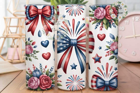 Download Patriotic Fireworks Bow Tumbler PNG - Premium Resources