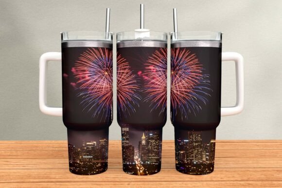 Download Night City Fireworks Tumbler Wrap PNG - Tumbler wrap png Collection
