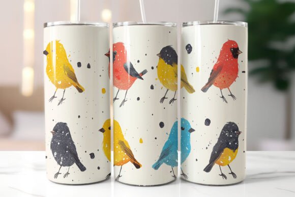 Download Watercolor Bird Pattern Tumbler Wrap PNG - Tumbler wrap png Collection