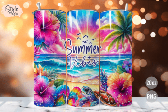 Download Summer Vibes 20 Oz Tumbler Wrap PNG - Tumbler wrap png Collection