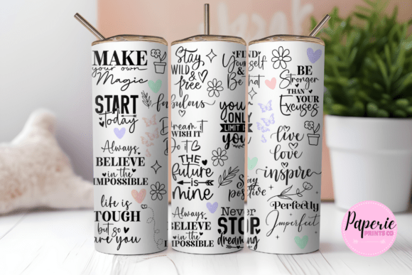 Download Positivity 20 Oz Skinny Tumbler Wrap Png - Tumbler wrap png Collection