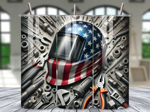 Download USA Flag Welding Helmet Tumbler Wrap PNG - Tumbler wrap png Collection
