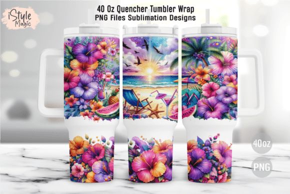 Download Beach Summer 40oz Tumbler Wrap PNG - Tumbler wrap png Collection