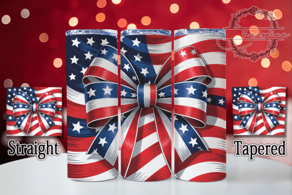 Download Patriotic Bow 20oz Tumbler Wrap - Premium Resources
