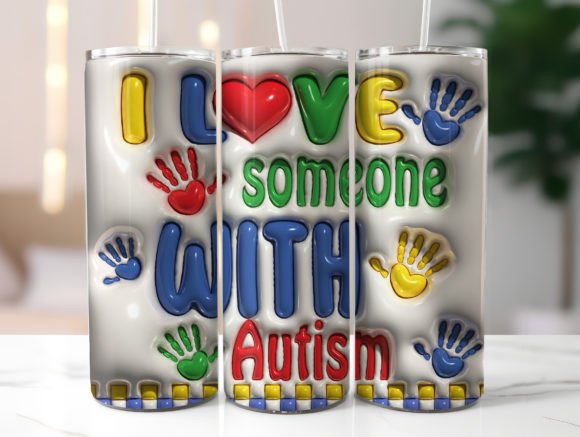 Download Autism Inflated 20oz Skinny Tumbler Wrap - Skinny tumbler wrap Collection
