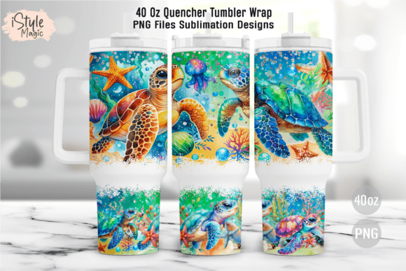 Download Sea Turtle Summer 40oz Tumbler Wrap PNG - Tumbler wrap png Collection